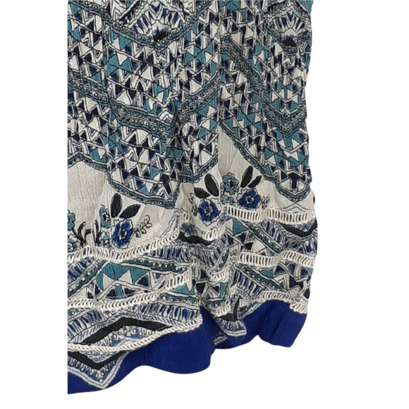 $118 NEW AQUA Floral Maxi Dress MED Boho Romantic Cottagecore Gauze White Blue - Picture 4 of 11